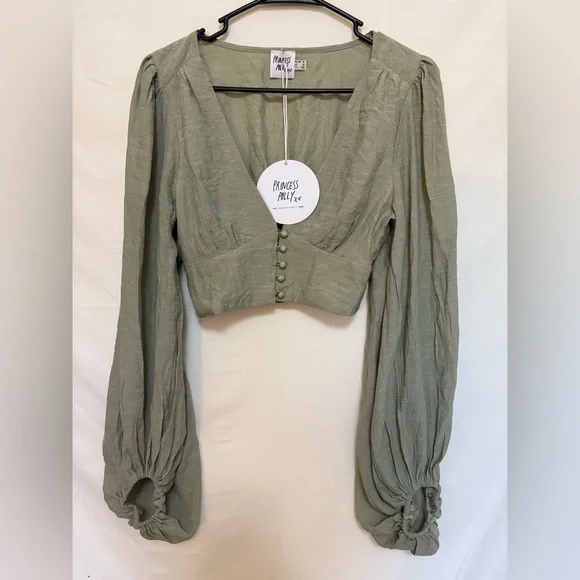 NWT Princess Polly Castlereagh Top Green Size 4 - Picture 3 of 7
